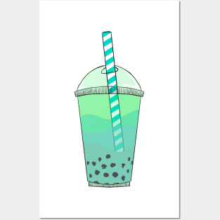 Matcha bubble tea - boba tea Posters and Art